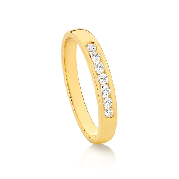 Cheyenne - 9ct yellow gold Diamond channel set band