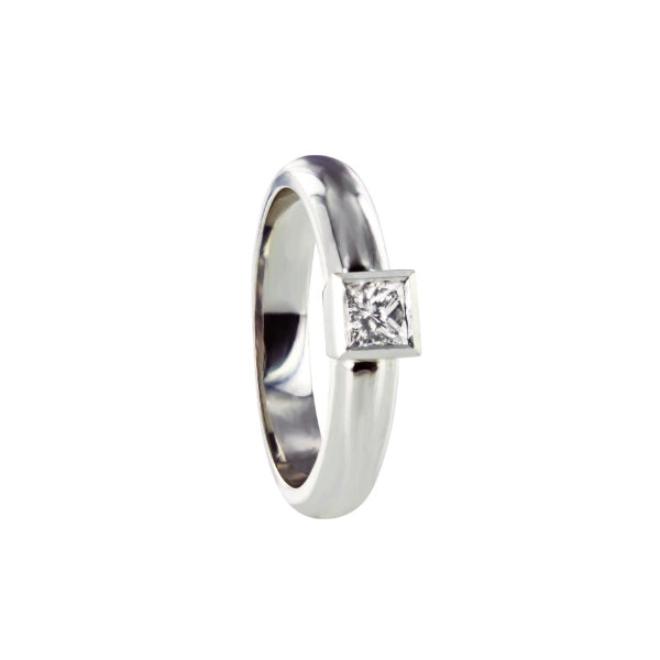 Bree - 18ct white gold princess cut 0.28ct diamond solitaire engagement or dress ring