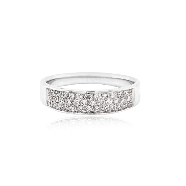Raine - 9ct white gold pave set diamond wedding, eternity or dress ring