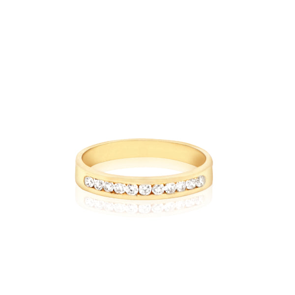 Rana - 18ct yellow gold diamond channel set wedding, eternity or dress ring