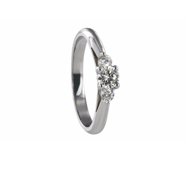 Layla - 18ct white gold three stone 0.40ct diamond engagement ring