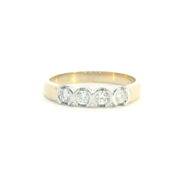 Tanya - 9ct two tone gold four stone diamond anniversary or dress ring