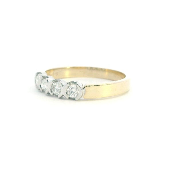 Tanya - 9ct two tone gold four stone diamond anniversary or dress ring