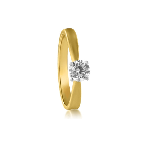 Zoe - 18ct yellow gold half carat diamond solitaire ring