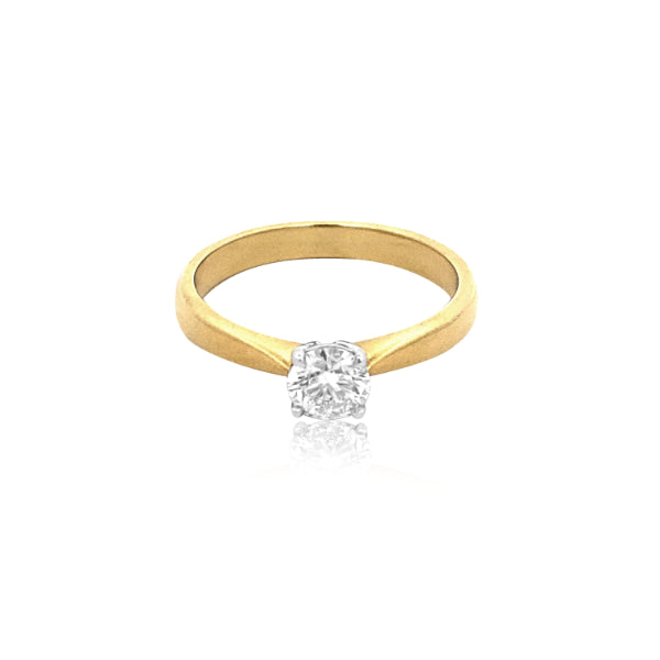 Zoe - 18ct yellow gold half carat diamond solitaire ring