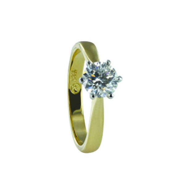 Kylie - one carat diamond solitaire in 18ct yellow gold