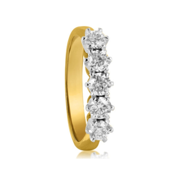 Cate - 5 stone diamond ring in 18ct yellow gold