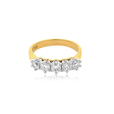 Cate - 5 stone diamond ring in 18ct yellow gold