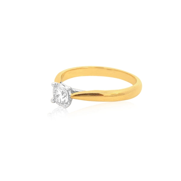 Keira - Half carat diamond solitaire ring in 18ct yellow gold