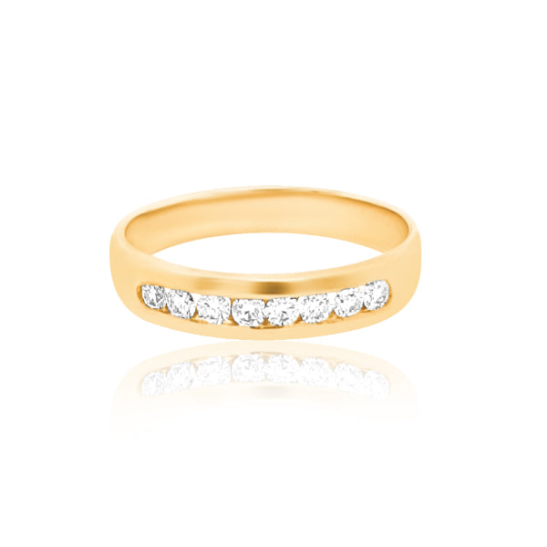 Rata - 9ct yellow gold diamond set wedding or eternity band