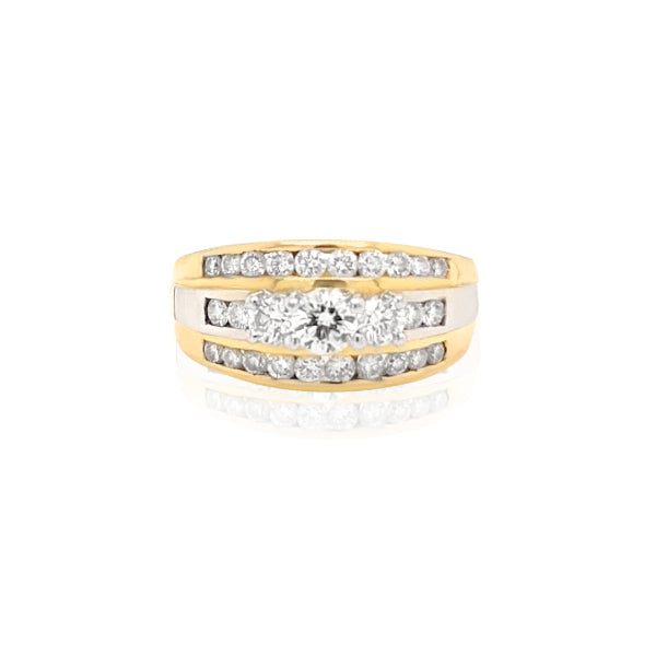 Miriama - 18ct yellow gold multi-diamond dress, anniversary ring or wedding set