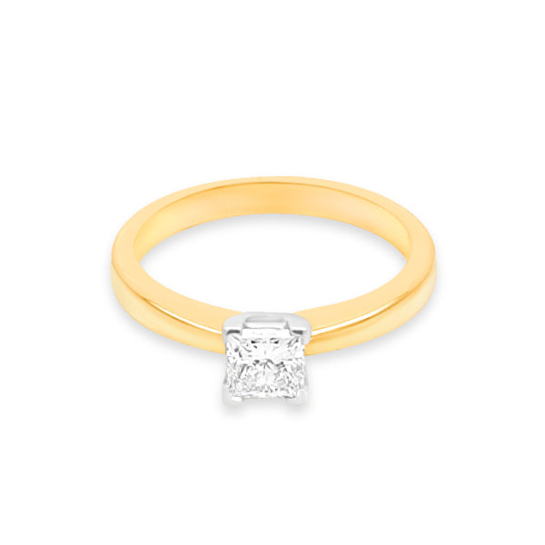 Ivy - 18ct yellow gold 0.50ct princess cut diamond solitaire engagement or dress ring