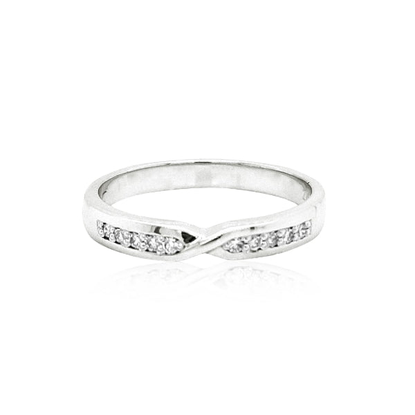Hillary - 18ct white gold diamond crossover ring