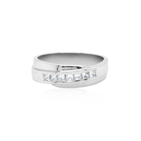 Stevie - 18ct white gold princess cut diamond channel set ring
