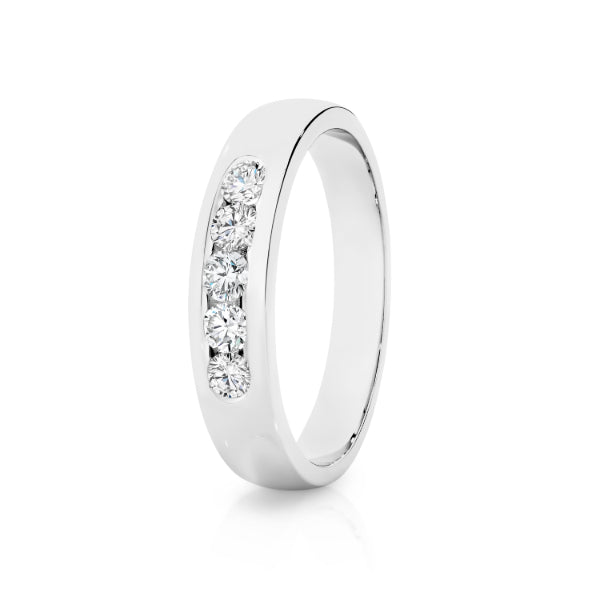 Carol - 9ct white gold channel set diamond ring