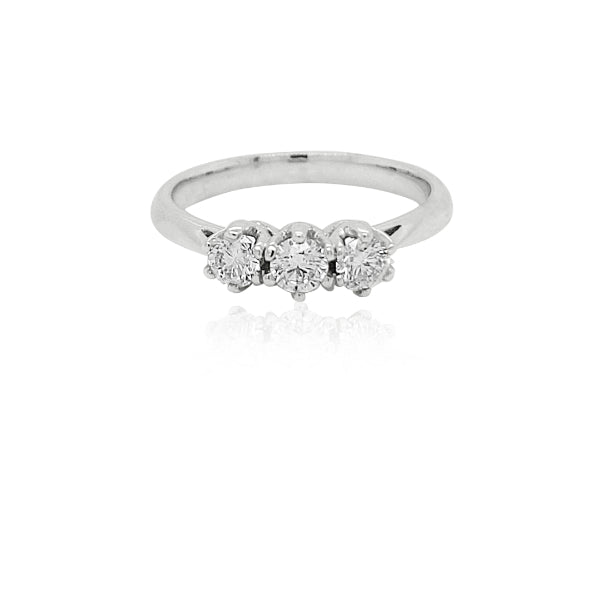 Marama - three stone diamond ring in 9ct white gold
