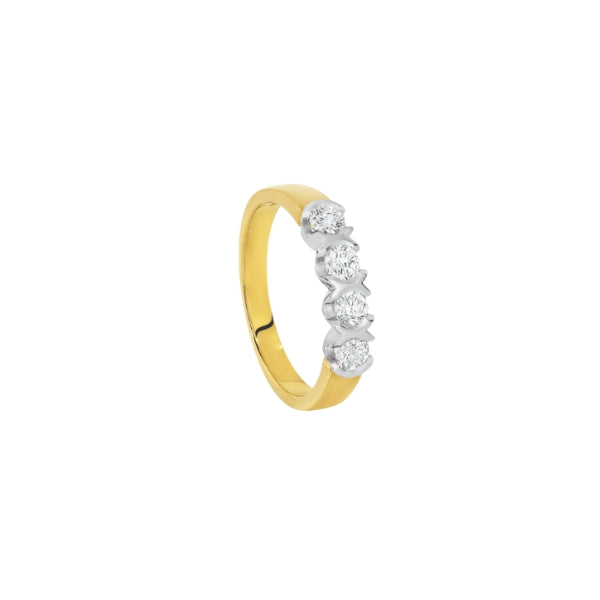 Angel - 9ct yellow and white gold diamond anniversary ring