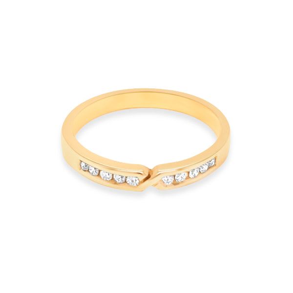 Ellen - 9ct yellow gold diamond crossover wedding or celebration ring