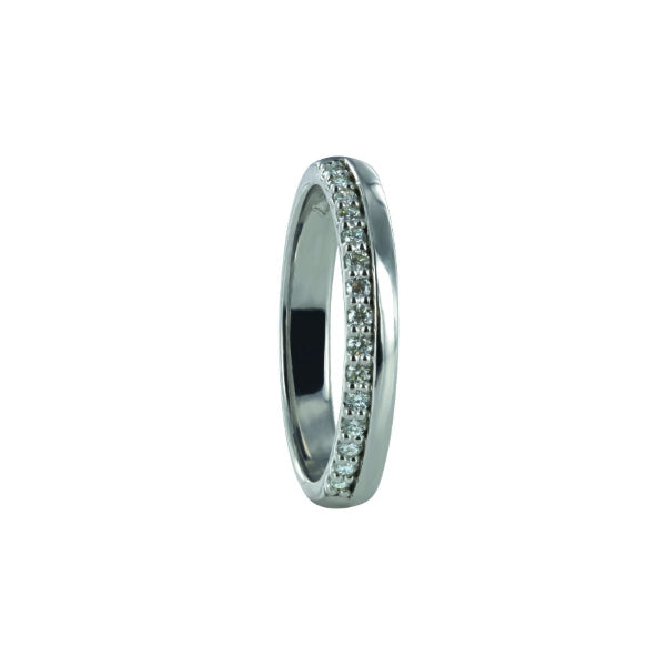 Lisette - 9ct white gold diamond set wide band ring