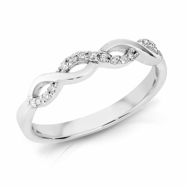Charlie - 9ct white gold plaited Anniversary ring with Diamonds