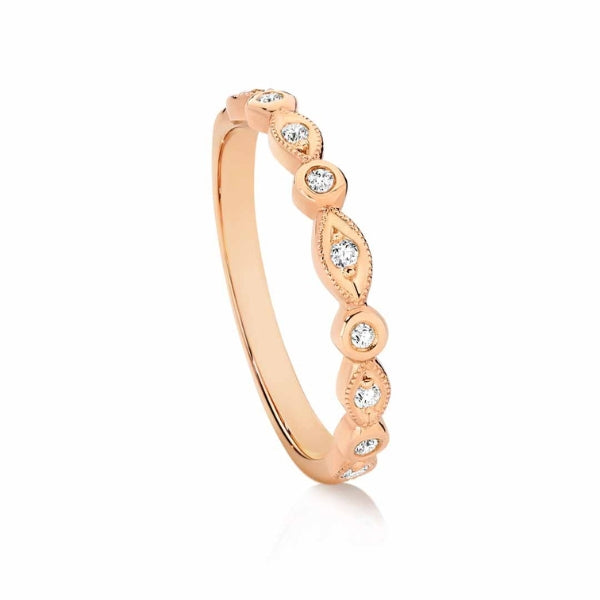 Nyla - 9ct rose gold Diamond Stacker ring