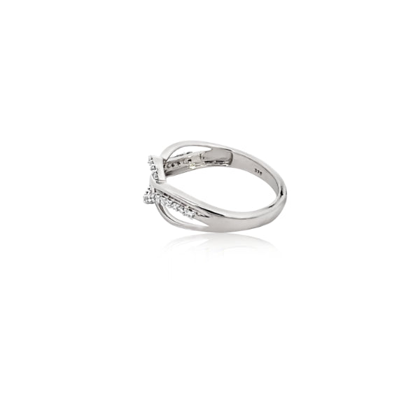 Avon - 9ct white gold Diamond set multi band ring
