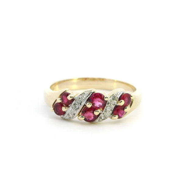 Eden - ruby & diamond ring 9ct yellow gold