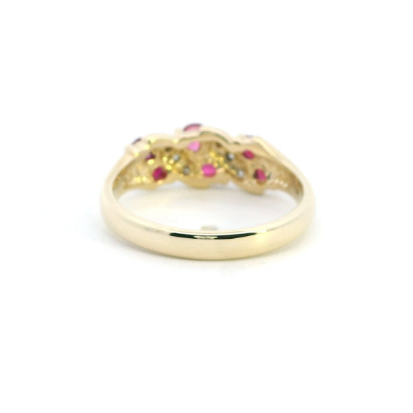 Eden - ruby & diamond ring 9ct yellow gold