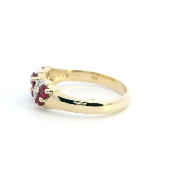 Eden - ruby & diamond ring 9ct yellow gold