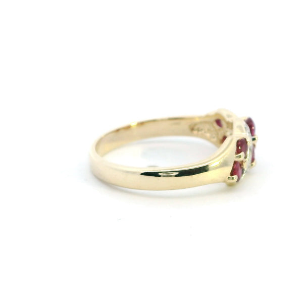 Eden - ruby & diamond ring 9ct yellow gold