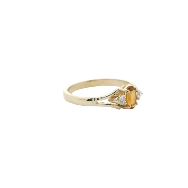Citrine & cz dress ring in 9ct yellow gold