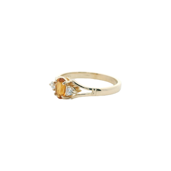 Citrine & cz dress ring in 9ct yellow gold