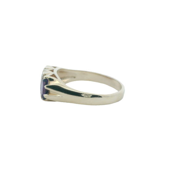 Amethyst & diamond dress ring in 9ct yellow gold