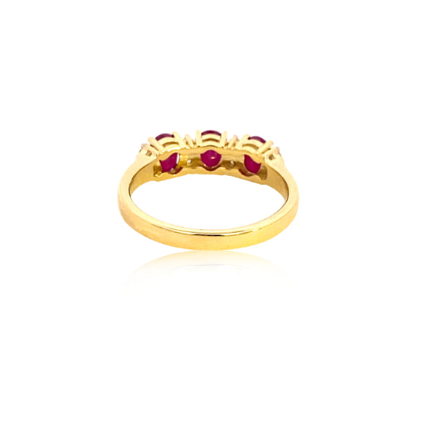 Martina - ruby and diamond anniversary ring in 9ct yellow gold