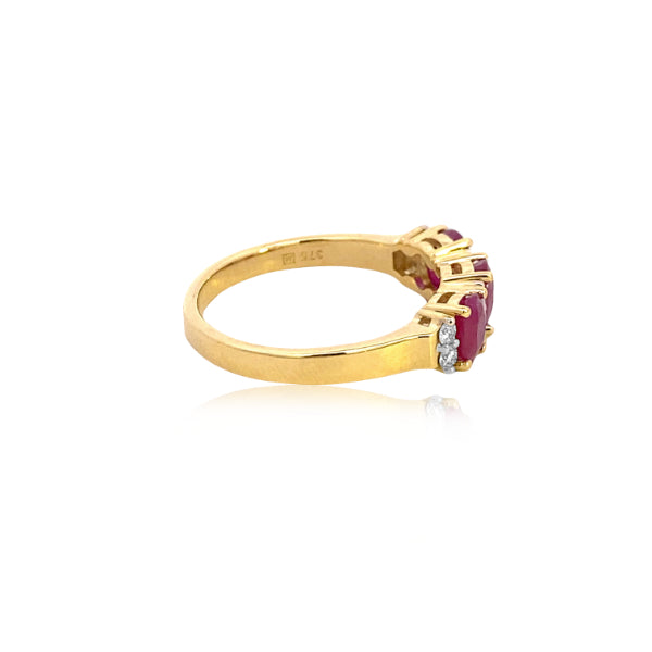 Martina - ruby and diamond anniversary ring in 9ct yellow gold