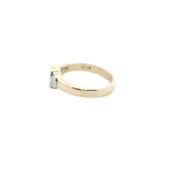 Aquamarine & diamond dress ring in 9ct yellow gold