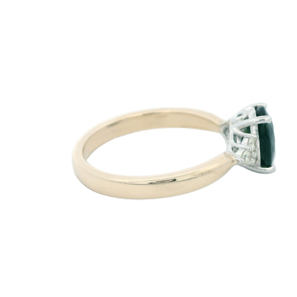 Marra - green tourmaline & diamond ring in 9ct yellow & white gold