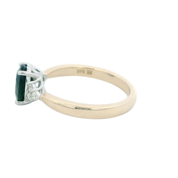 Marra - green tourmaline & diamond ring in 9ct yellow & white gold