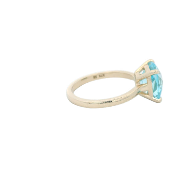 Marla - cushion cut blue topaz ring in 9ct yellow gold
