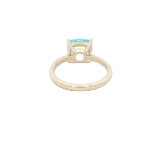 Marla - cushion cut blue topaz ring in 9ct yellow gold