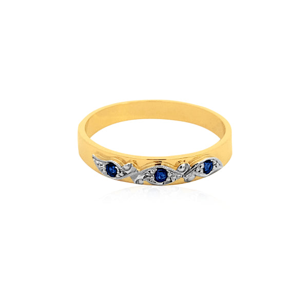 Sapphire eternity ring in 9ct yellow gold