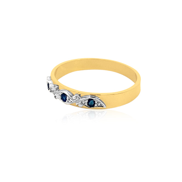 Sapphire eternity ring in 9ct yellow gold