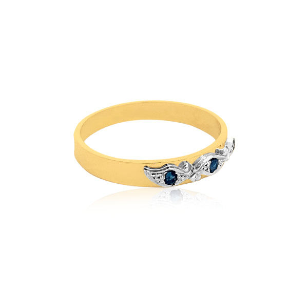 Sapphire eternity ring in 9ct yellow gold