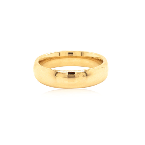 9ct yellow gold comfort wedding band - 5mm