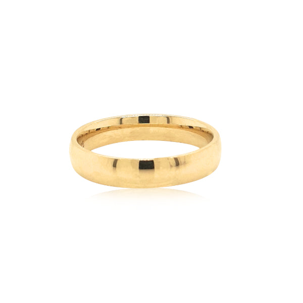 9ct yellow gold comfort wedding band - 4mm