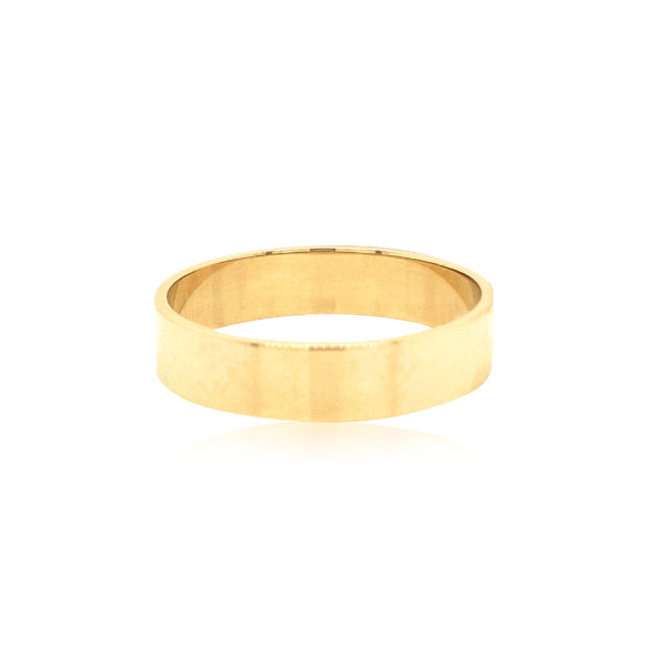 9ct yellow gold flat wedding band - 4.5mm