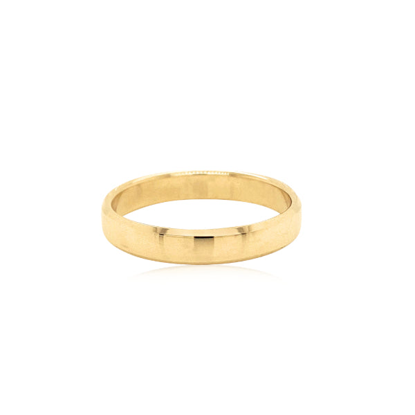 9ct yellow gold half round wedding band - 3.5mm