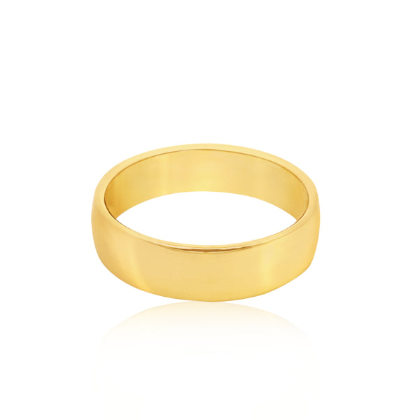9ct yellow gold comfort wedding band - 6mm