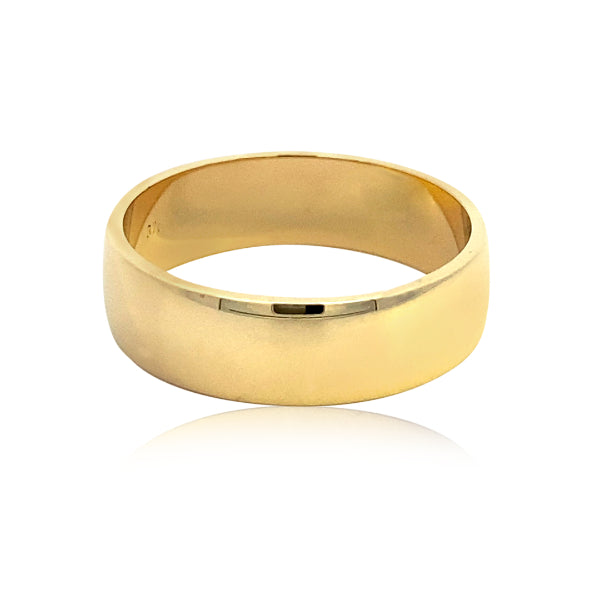 9ct yellow gold comfort wedding band - 6.5mm