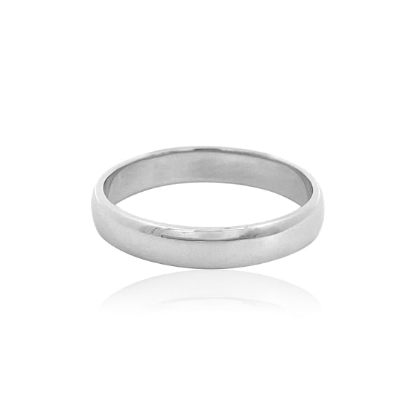 18ct white gold plain comfort wedding band - 3.5mm